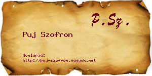 Puj Szofron névjegykártya